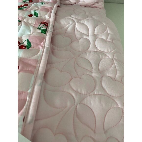 3 Piece Set BETSEY JOHNSON Reversible QUEEN Quilt Valentines HEARTS Cherries NEW - Picture 8 of 16